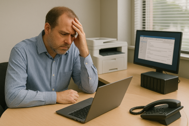 Frustrated small business owner.