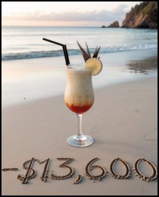 Tropical Drink on sandy beach