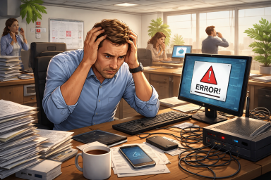 Business owner frustrated with tech problems
